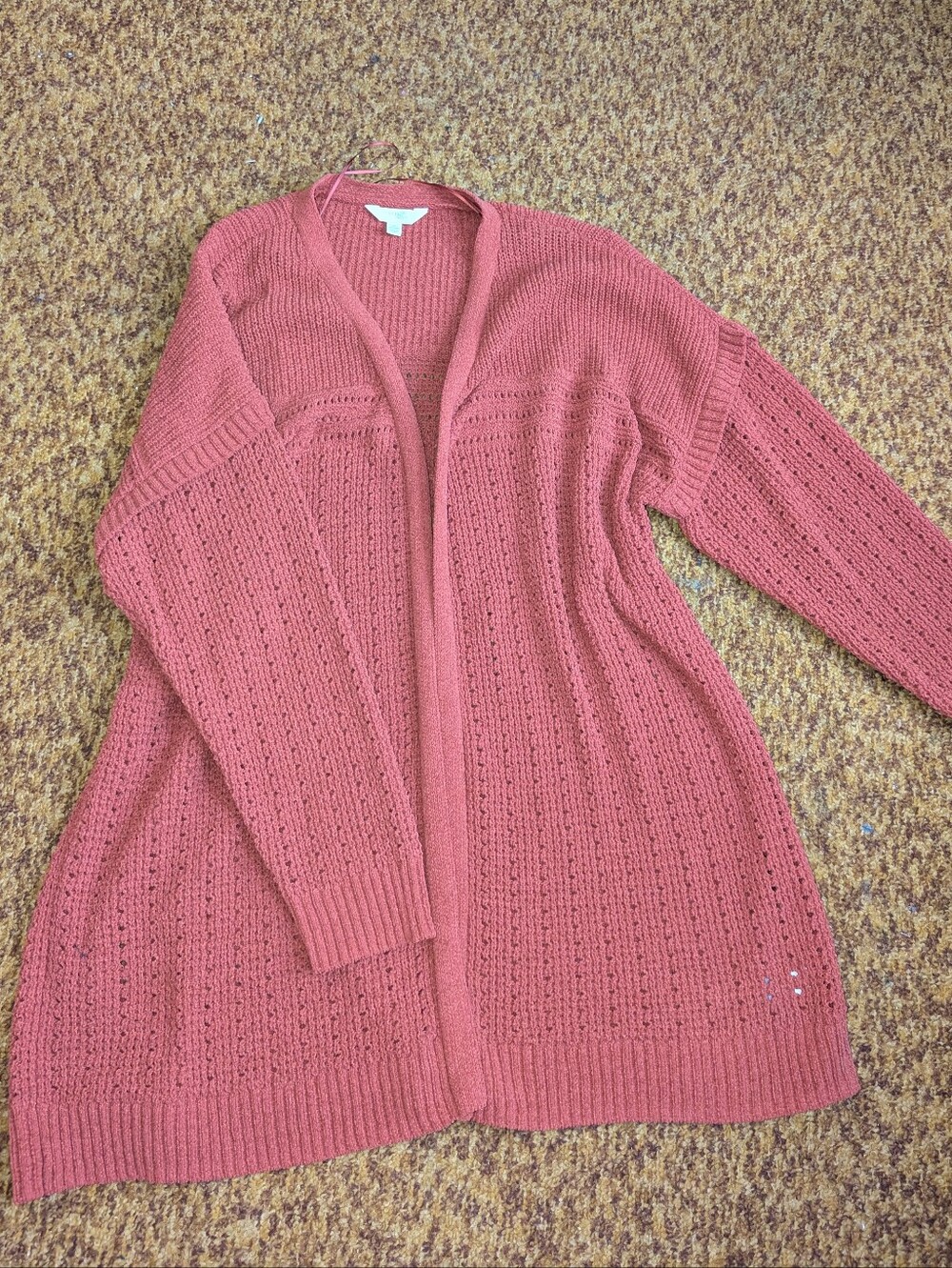 2X Rust Orange Sweater Cardigan Fall Outfit Soft